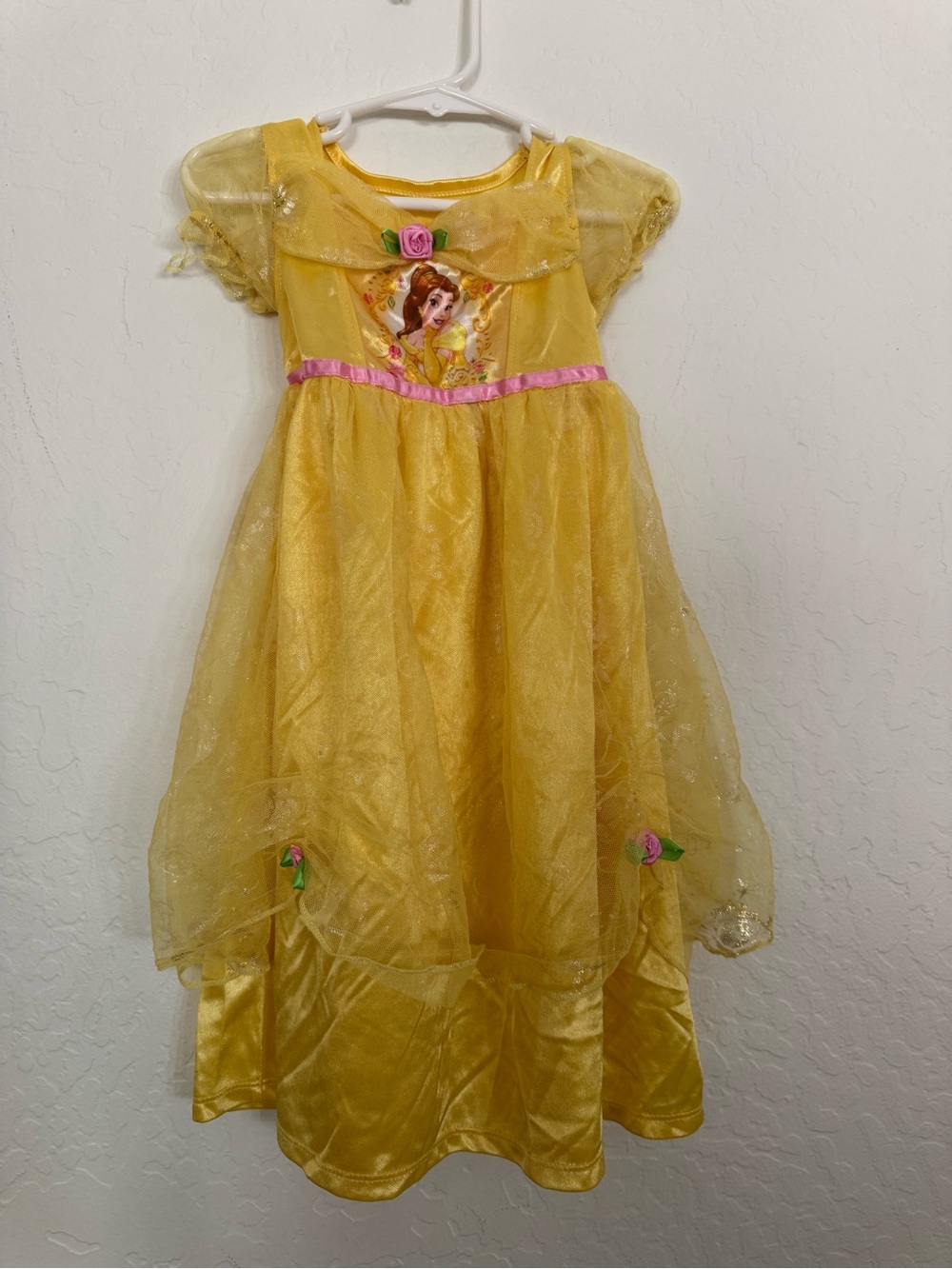 Disney Yellow Princess Belle Costume with Pink Trim